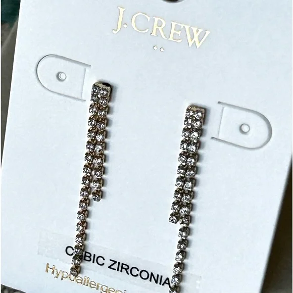🌸J. Crew Dainty Tennis Drop Earrings - Picture 1 of 6